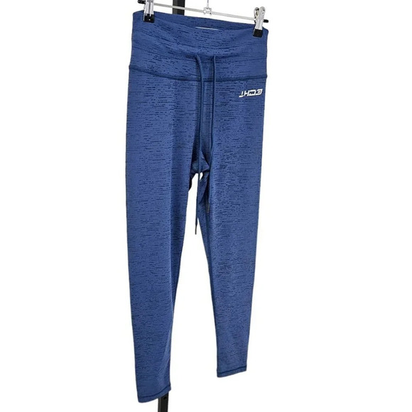 ECHT Women's High Rise Crop Tie Waist Leggings Size Medium Blue - Picture 2 of 7